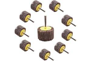 FEIHU Mola a Lamelle 50X25x6mm.Grana 80 1/4 di Pollice. La mola è adatta per pulire ruggine/sbavature di saldatura/prodotti in legno. Flap Wheel Adatto a tutti gli utensili elettrici/tornio (10 pezzi)