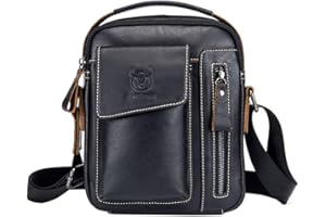 Xieben Vintage Leather Shoulder Messenger Bag for Men Travel Business Crossbody Pack Wallet Satchel Sling Chest Bags