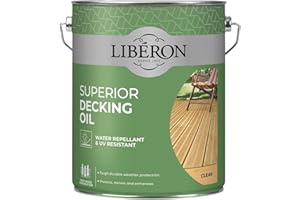HOMECARE ESSENTIALS Liberon Superior Decking Oil Water Repellent and UV Resistant (Clear 5 Litre)