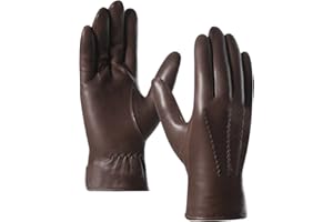 Harssidanzar Homme Gants En Cuir De Peau De Mouton Italiens De Qualité Supérieure Avec Doublure En Cachemire Fini GM006