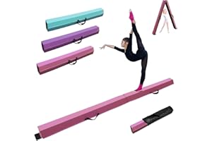 FCOUMY Viga de Equilibrio de Gimnasia de Piel sintética de 210/240/270/300cm, Equipo de Gimnasia Plegable para el hogar, niñas, niños y Adultos, con Asas de Transporte, Base Antideslizante