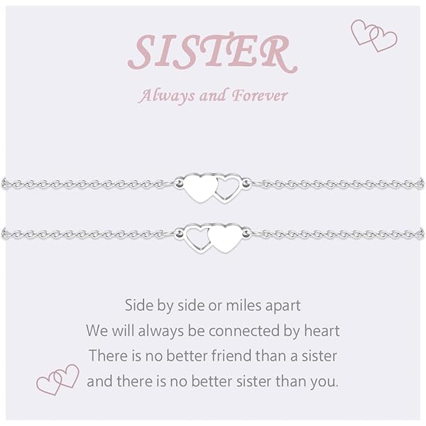 Bracciali Dell'Amicizia BOCHOI - 3 Cuori In Acciaio Inox - Regalo Per Migliori Amiche