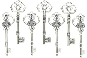 Makhry Misto 20 Scheletri Extra Grandi in Argento Antico - Set di Chiavi 20-3 1/4"