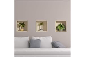 AMBIANCE STICKER Naklejka z efektem 3D | naklejka na ścianę z palmami – tapeta dekoracyjna, złudzenie optyczne do pomieszczeń i salonu | 30 x 90 cm