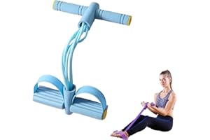 YSINOBEAR Multifunction Tension Rope,Foot Pedal Resistance Band,Workout Bands, 6-Tube Pedal Resistance Band Elastic Pull Yoga Tension Rope, for Abdomen/Waist/Arm/Leg Stretching Slimming Training