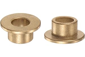 QUARKZMAN 2uds Brida Rodamiento Manguito 10mm Diámetro 14mm OD 10mm Longitud 2mm Brida Grosor Bronce Buje Auto-Lubricantes Bujes Manguito para Industriales Equipos