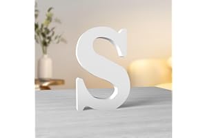 Aruatu 6 Inch White Wood Letters for Wall Decor - Unfinished Wood Letters for Craft, Home and Party Projects