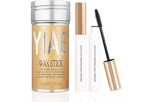 YIAE Set di Cera Capelli, Wax Stick for hair e 2 Cera Stick Capelli Donna/Mascara per Capelli, Bastone di cera Stick per Finitura Capelli spezzati, Capelli Volanti, crespi - 75g+30ml