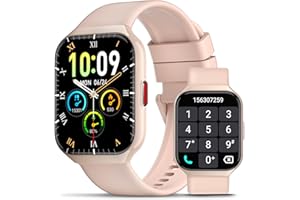 HOIFA Smartwatch Uomo Donna, 1.96" HD Orologio Smartwatch con Effettua/Risposta Chiamate, 113+ Sportive Smart Watch con 24H Cardiofrequenzimetro/SpO2/Sonno/Contapassi, IP68 Orologio Fitness (Oro rosa)