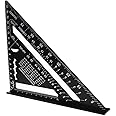 Excefore 7 Inch Aluminum Alloy Triangle Ruler Square Protractor High Precision Measuring Tool for Engineer Carpenter (Metric)