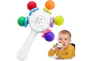 Zeawavsl Anneau de Dentition-Sans Bpa, Baby Rassel and Bite Ring Pour Promouvoir la Motricité et le DéVeloppement des Dents, De Haute Qualité, IdéAl Pour les BéBéS de 0 à 36 Mois (Blanc)