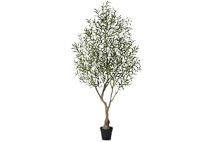 Verinatural Olivo Artificial Planta Artificial Grande 210 CM - UV Resistente 1857 Hojas Realistas Ramas Ajustables y 87 Frutas Árbol Artificial Interior Exterior - Hogar Salón Terraza para Decorativas