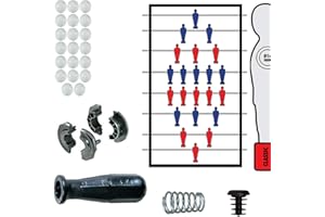 grandeemporio Calcio Balilla Serie Completa Otto (8) aste Passanti uscenti Diametro mm.16, con Molle, boccole, manopole Evo, Tappi e Palline in Omaggio.