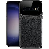 Zebana Samsung Galaxy S10 Plus ile Uyumlu Kılıf Zebana Lens Deri Kılıf Siyah