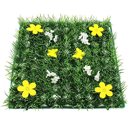 COM-FOUR® 2x Deko Gras-Matte, Kunstrasen-Dekomatte mit Blumen z.B. für Frühlings- oder Osterdekoration in verschiedenen Größen - 4