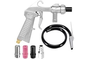 BUERPINKING Sandstrahlpistole, Sandstrahlpistole Druckluft mit Gummischlauch (1M) und Keramikdüsen ein Luftanschlussnippel Metalldüse, für Professionelle und Heimwerkerprojekte