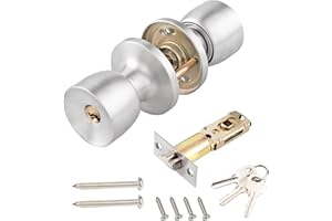 Qrity Gałka do drzwi z zamkiem i kluczem, okrągła klamka do drzwi