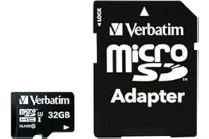 ‎VERBATIM Verbatim Pro U3 Micro SDHC Speicherkarte mit Adapter, 32 GB, Datenspeicher für 4K Ultra HD Video-Aufnahmen, Micro SD Karte in schwarz, ideal für Action-Cams, Camcorder, Smartphones und Tablets
