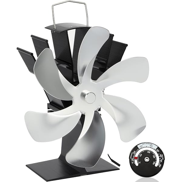 Stove Fans-6 Blade Log Burner Fan Multi Fuel Burners, Wood Burning Stove Fan  Small Silent Heat Powered-Silver : Amazon.co.uk: DIY u0026 Tools