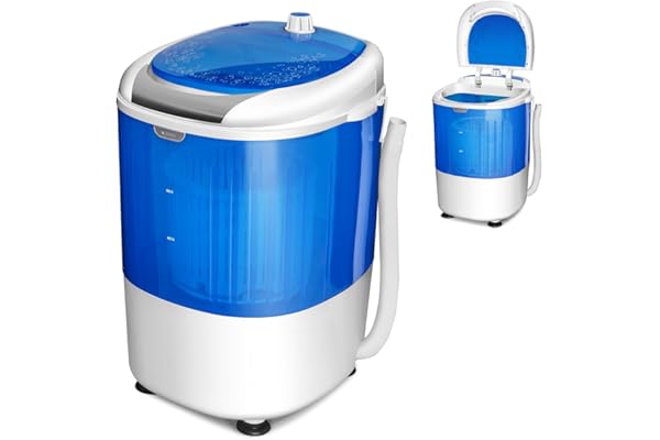 COSTWAY Mini Machine à Laver avec Essoreuse à Cuve Unique 2 KG Semi Automatique avec Chronométrage, Mini Lave Linge Portable pour Appartement Camping Dortoir