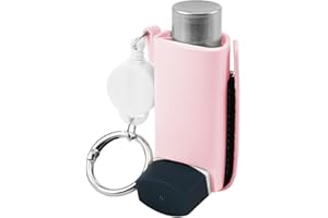 Adfuenom Inhaler Case,Asthma Inhaler Holder Keychain,Inhaler Cover,Retractable Clip PU Leather Protective Travel Handy Mini Holster for Kids and Adults.Carrying Case with Carabiner Clip,Inhaler
