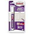 Unibond Grout Reviver Pen, White Grout Pen for Restoring Bathroom Grout Joints, Easy to Use Tile Grout Pen, Grout Whitener for Restoring Discoloured & Faded Joints, 1x7ml
