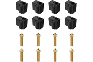 ALadrs Lot de 8 chaussettes en silicone et 8 buses de 0,4 mm, pièces d'impression 3D Hotend pour imprimante 3D Anycubic Vyper et Kobra Max FDM