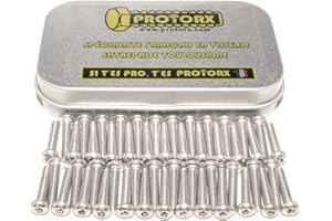 PROTORX Vis Inox À Métaux Tête Bombee Six Pans Creux M3 x 16mm : Boite 50pcs (TBHC) | Hexagonale Cylindrique - Acier Inoxydable Metal A2 | Visserie Bricolage Réparation Pour Usage Exterieur-Interieur