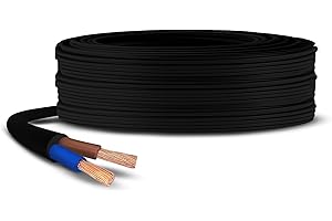 Primes DIY 2 Core Round Black Flex Flexible Cable, stranded electrical copper wire, Insulated Flexible PVC Wire, Stranded Wire High Temperature Resistance, 3182Y BASEC Approved 0.75mm(3 Meter)