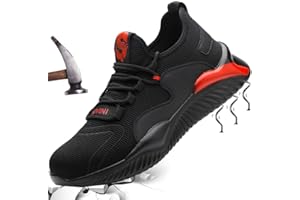 MITUDIDI Scarpe Antinfortunistiche Uomo Donna Safety Shoes Punta in Acciaio Leggere Scarpe da Lavoro Traspiranti Sneakers Antinfortunistiche