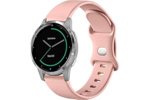 VELULYX Silikonowy pasek kompatybilny z Garmin Vivoactive 4S/Venu 2S/Venu 3S/Vivomove 3S, 18 mm, sportowy pasek do Fossil Ladies Gen 6 / Gen 5E/Fossil Ladies Q Venture HR Gen 4 / Withings Steel HR 36