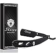 SHARPY Cut Throat Razor Kit - Matte Black Straight Razor Men - Professional Barber Shaving Razor For Men - Moustache & Beard Shaving Kit