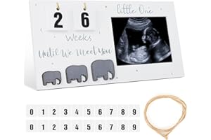 DINGBLUE Baby First Scan Photo Frames Pregnancy Announcement Gifts,Baby Sonogram Picture Frame Countdown Weeks,Ultrasound Picture Pregnant Mom Wooden Photo Mum to be Pregnancy Gifts