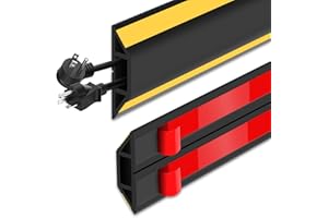 SEGNAYEN Boden Kabelabdeckung, 2M Outdoor Kabelschutz, Selbstklebende Drahtabdeckung für Kabel, Gummikabelbodenabdeckung Für Büro Fabriken Garagen Schnüre Schutz Auf Boden Wand