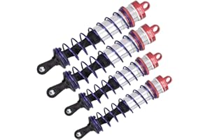 TBEST Amortiguador de Choque del Coche del RC, 4pcs Delantero Ajustable de la presión de Aceite del Metal Amortiguador de Choque Trasero para 1/8 RC Car Accesorios De Modelos