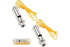 KxrTpx 2 Pack High-Frequency Training Whistle, Loud Emergency Safety Whistle for Hiking, Camping, Sports Coaching, Pet Training, and Personal Security, Includes Lanyard for Easy Carry