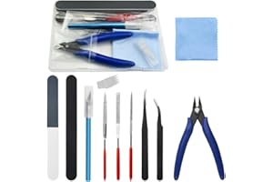 WMYCONGCONG Lot de 15 Kit d'outils pour maquettes Gundam Kit d'outils de construction pour modéliste pour bâtiments, voitures, avions, modélisme, réparation et fixation