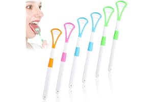 RUMGUG 6 szt. Skrobak do języka, skrobak do języka, szczotka do czyszczenia języka, dwustronna skrobaczka do języka, skrobaczka do języka, do chłodzenia oddechu i usuwania powłoki językowej