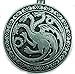 Price comparison product image Game of Thrones House Targaryen Metal Embossed Dragon Keyring Chain "FIRE AND BLOOD" (Grey)