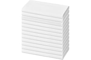 ‎PESONLOOK 12er-Pack Leinen-Servietten, 40 x 40 cm Wiederverwendbare rustikale Leinenstoffservietten aus Baumwoll-Leinen-Mischgewebe Tischservietten für Hochzeit, Party, Bankett, Abendessen-Dekoration (Weiß)