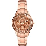 Fossil Stella Montre pour Femmes, Mouvement chronographe avec Bracelet en Acier Inoxydable ou en Cuir