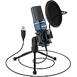 TONOR PC Microfono USB Cardioide Condensatore per Computer Gioco Mic Plug & Play con Treppiede e Filtro Pop per Registrazione