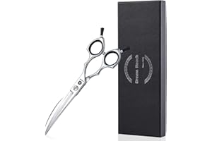 DREAM REACH Cizalla para mascotas, tijeras curvadas de 6,5 pulgadas, tijeras curvadas para tijeras de gato y tijeras para perros pequeños o cualquier corte de raza, diseño para peluquería profesional de mascotas