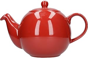 London Pottery Globe Grande théière avec passoire, en céramique, rouge, 8 tasses (1,8 litre)