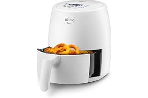 Ufesa Twist Freidora de Aire sin Aceite de 2L, 6 Programas, 1200W, Temporizador, Temperatura 80ºC - 200ºC, Sin BPA, Cubeta y 
