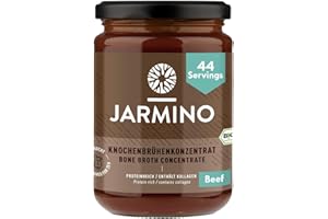 JARMINO Bone Broth Organic, Concentrate Beef Bone Broth440g, 44 Servings, Grazing & Grass-Fed Beef Stock, Keto Dairy Free Beef Broth Food