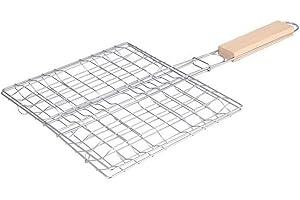 N+B Cesta para Parrilla, Acero Inoxidable, Plegable, para Barbacoa, Pescado, Parrilla, Exterior, Barbacoa, Malla, Accesorios para Barbacoa para Pescado asado, Verduras, Filete de camarón
