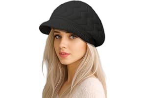 MUNSKT Berretto invernale da donna, cappello lavorato a maglia, con fodera in pile, berretto di lana caldo per giorni freddi