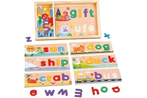 KUKUTrue® Montessori Leksak 3 4 5 6 7 8 År, Spel 3 År, Träleksak 3 År, Bokstavspussel, Motorikleksak, Present 3–8 År Barn Pojke Flicka