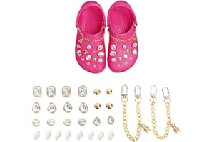 TSUWNO Confezione 28 accessori per scarpe, con cristalli diamante, decorazioni per cinturino, sandali, fiori perle, fibbie decorative per ragazze, un set di accessori completi per calzature.